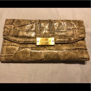 Olive Leather Brahmin Checkbook Wallet
